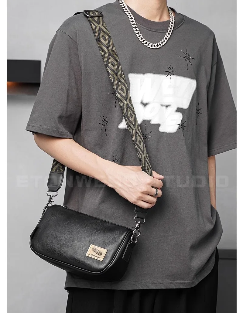 Leather Men Shoulder Bags Retro Man Side Bags Fashion Men Crossbody Bags Outdoor Messenger Bags