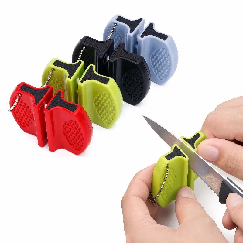 Portable, fast, manual, multifunctional knife sharpener, kitchen tool, efficient