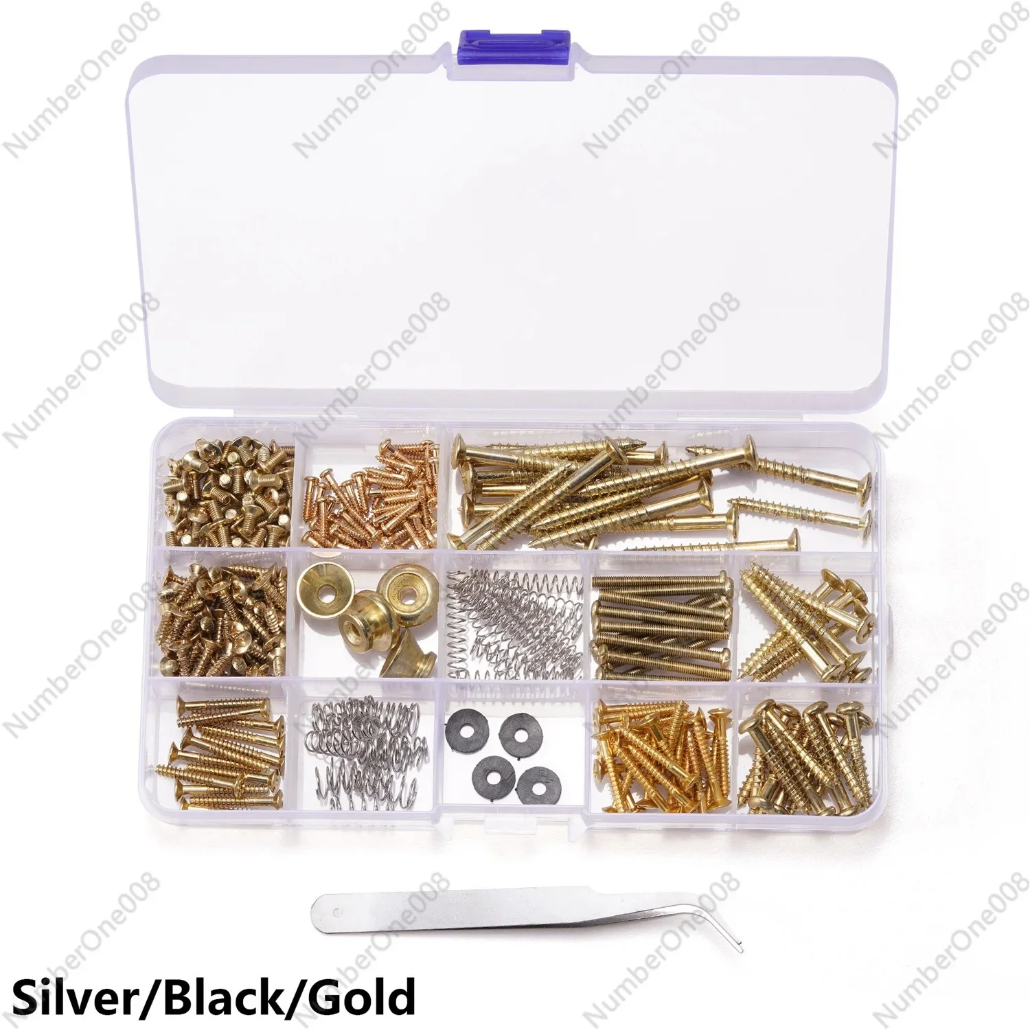 

254 винты для ремонта гитары, 9 предметов, набор пряжек для гитарных аксессуаров, инструменты для мастеров, серебристый/черный/золотой