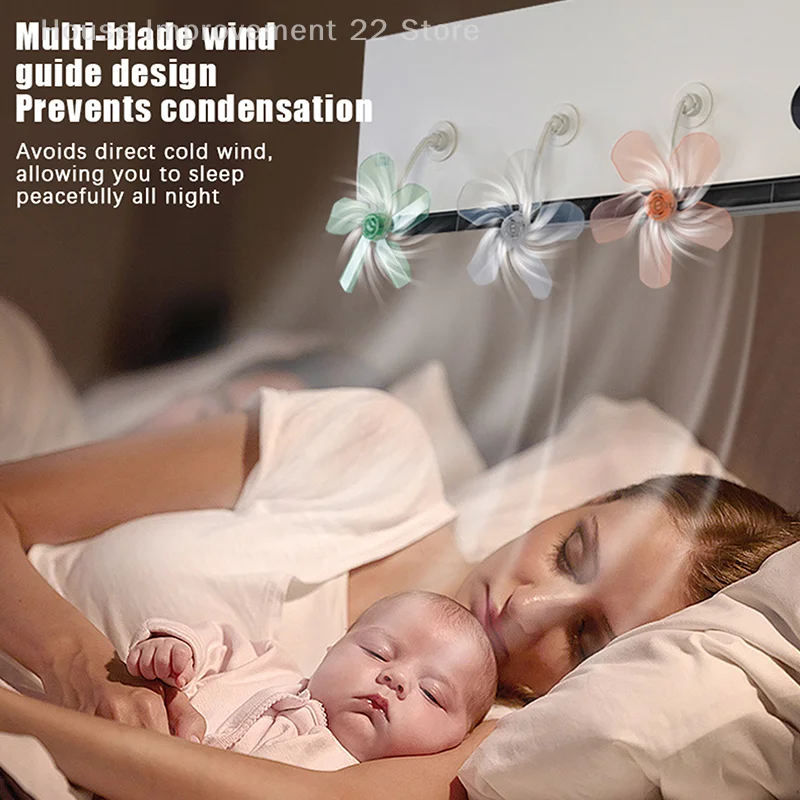 3Pcs Wall Mounted Conditioning Guide Fan Adjustable Plastic Air Conditioner Vent Cover Windmill Shaped Anti Direct Blowing