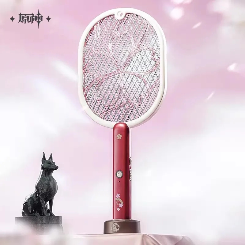 [Genuine] miHoYo Genshin Impact Yae Miko Theme Handheld Electric Mosquito Swatter Anime Prop USB Fast Charging Cosplay Xmas Gift