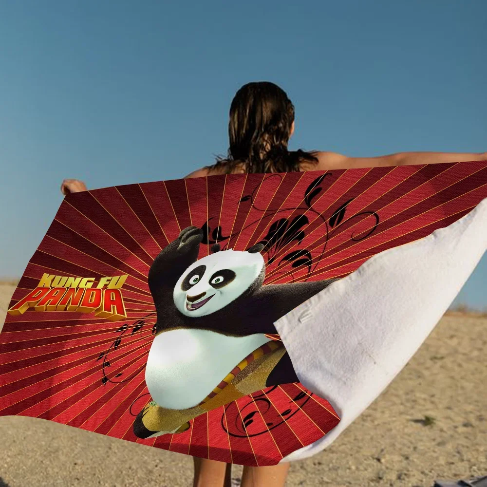 K-Kung F-Fu P-Panda Microfiber Blanket Quick Drying Beach Towels Oversized Printing Super Absorbent Pool Towel Blanket