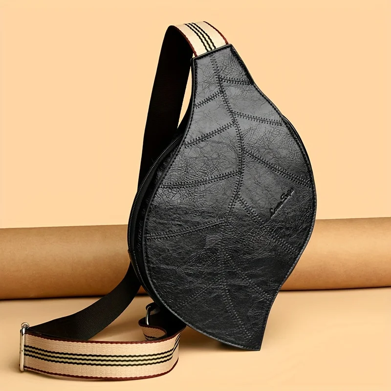 Fashionable Retro Single Shoulder Crossbody Bag, Korean Version Leaf Shaped Women's Handbag, Suitable for Commuting and Banquets