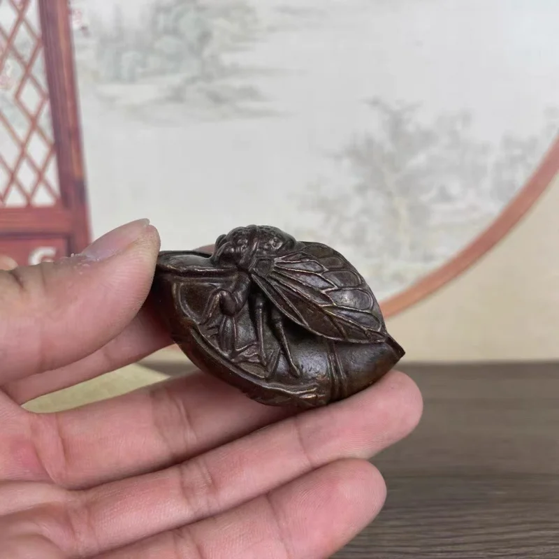 

Antique Collection: Copper-plated Bronze , Bamboo-Circled Cicada, Extraordinary Collectible, Miscellaneous Small Items, Ol