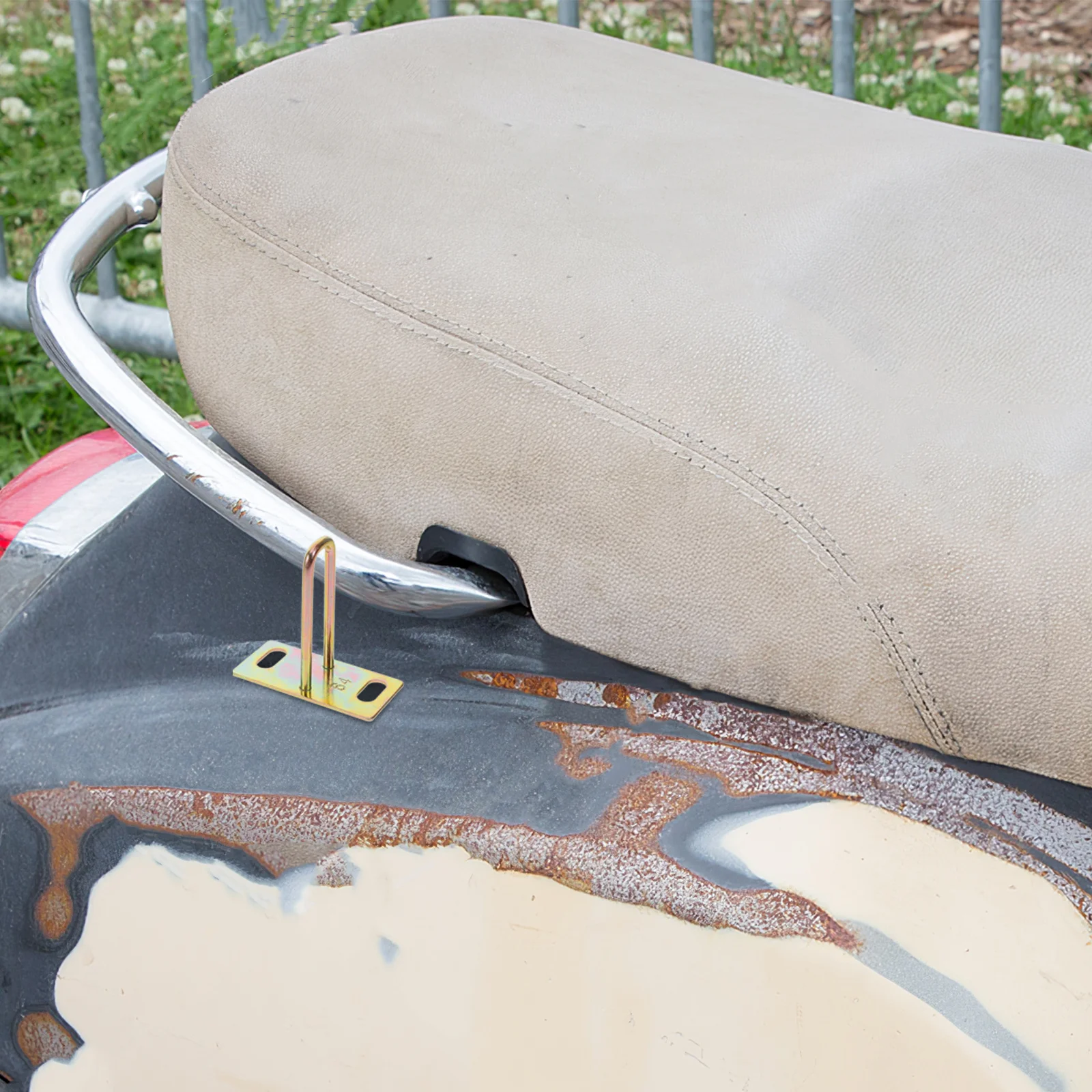 

4Pcs Electric Motorcycle Seat Lock Hook Set Metal Replacement Parts Secure Safety Lock Plate for Motorbikes Locks for Scooters