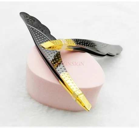 1pcs Stainless steel eyebrow clip tweezers with oblique cutting edge for eyebrow trimming and beard pulling