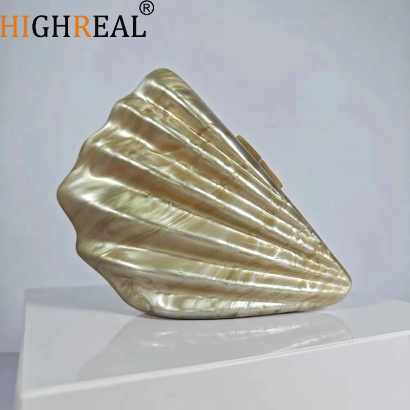 

Shell Shaped Acrylic Evening Bag For Wedding Party Women Elegant Boutique Novelty Unique Clutch Purses And Handbags High Quality