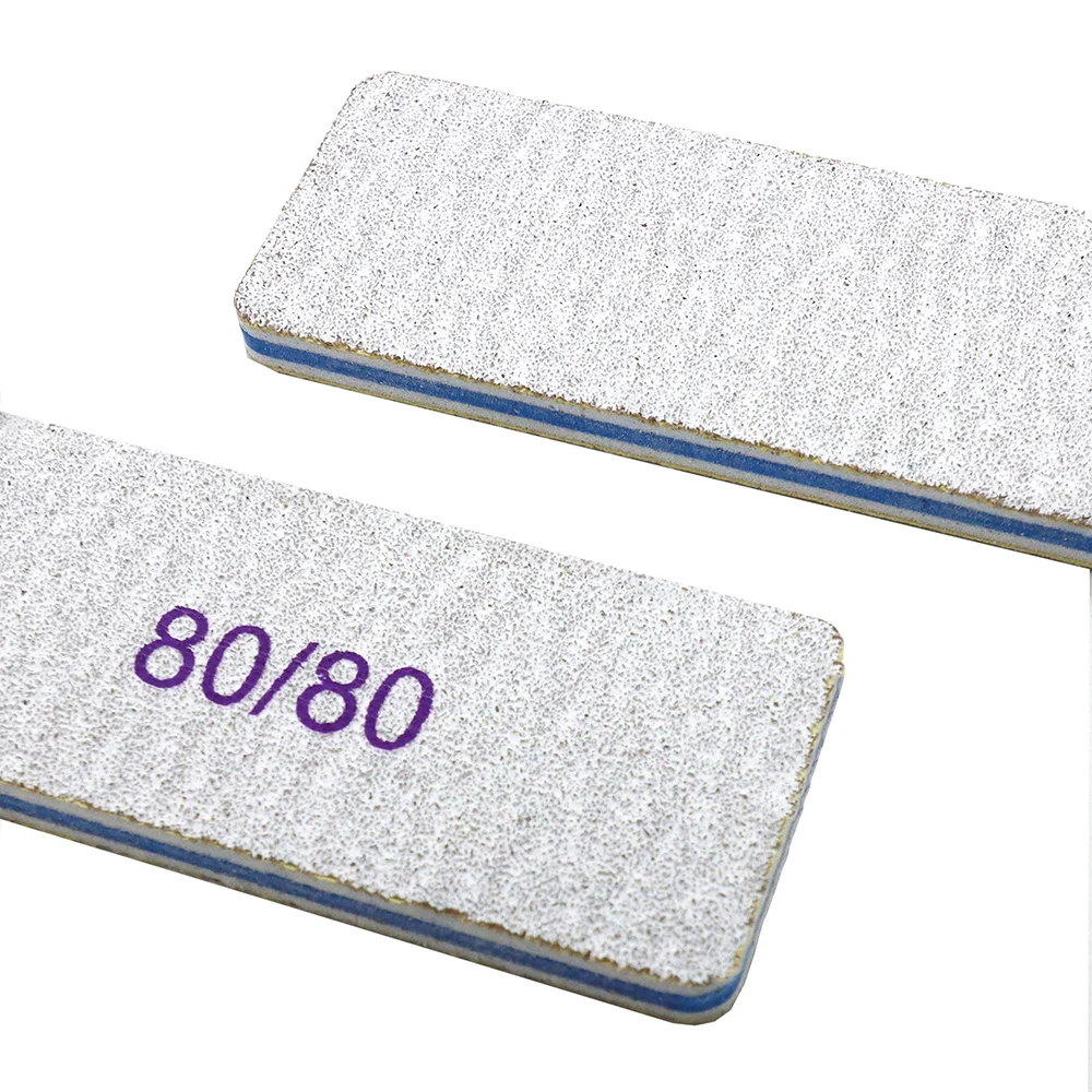 25/50 Pcs Washable Durable Nail Art File 80/80 Grit Manicure Supplies Square Emery Board Sanding Files Buffer For Home Salon Use 2