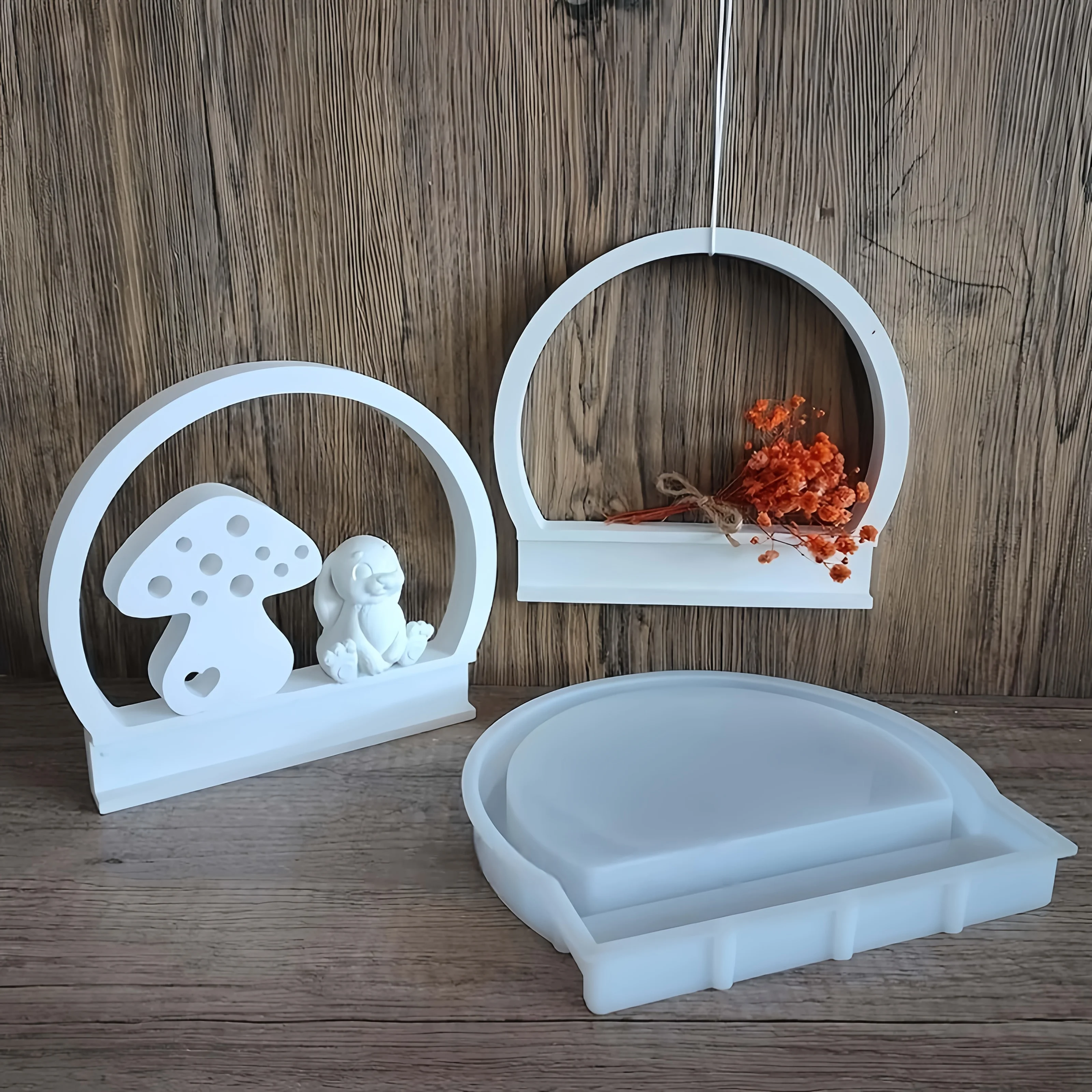 1 Antihaft-Silikonform, leicht zu lösen, DIY-Bastelform, geeignet für Beton, kompatibel mit Holzblöcken, Kerzenhalter