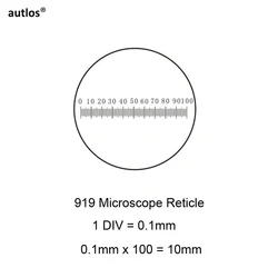 919 Microscope Accessory Ruler mm Scale Ruler for Diameter Measurement Eyepiece Reticle Calibration Slide