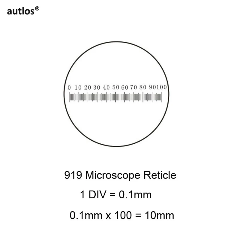 919 Microscope Accessory Ruler mm Scale Ruler for Diameter Measurement Eyepiece Reticle Calibration Slide