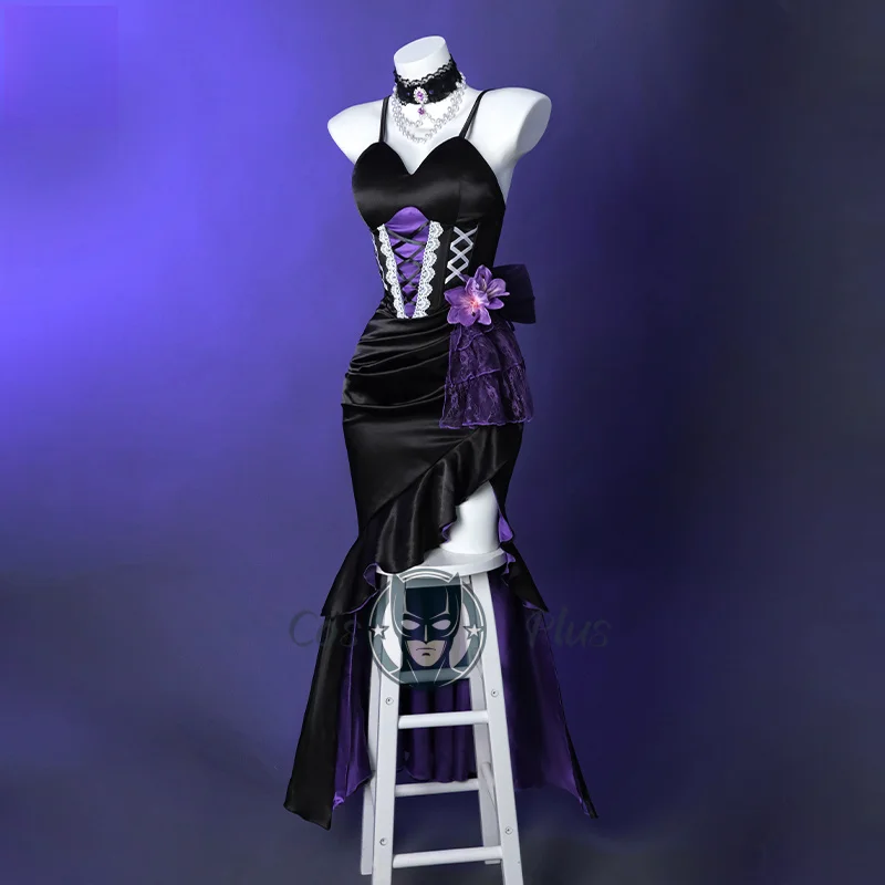 El juego de Cosplay Herta Honkai: disfraz de Star Rail, vestido elegante morado a la moda para mujer, ropa de juego de rol para fiesta de Carnaval y Halloween