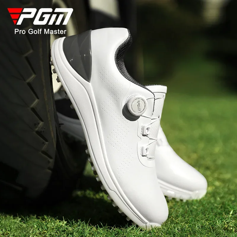 

Обувь для гольфа PGM, мужская осенняя спортивная обувь, удобная амортизирующая обувь с застежкой на шнуровке, водонепроницаемая и противоскользящая обувь для гольфа