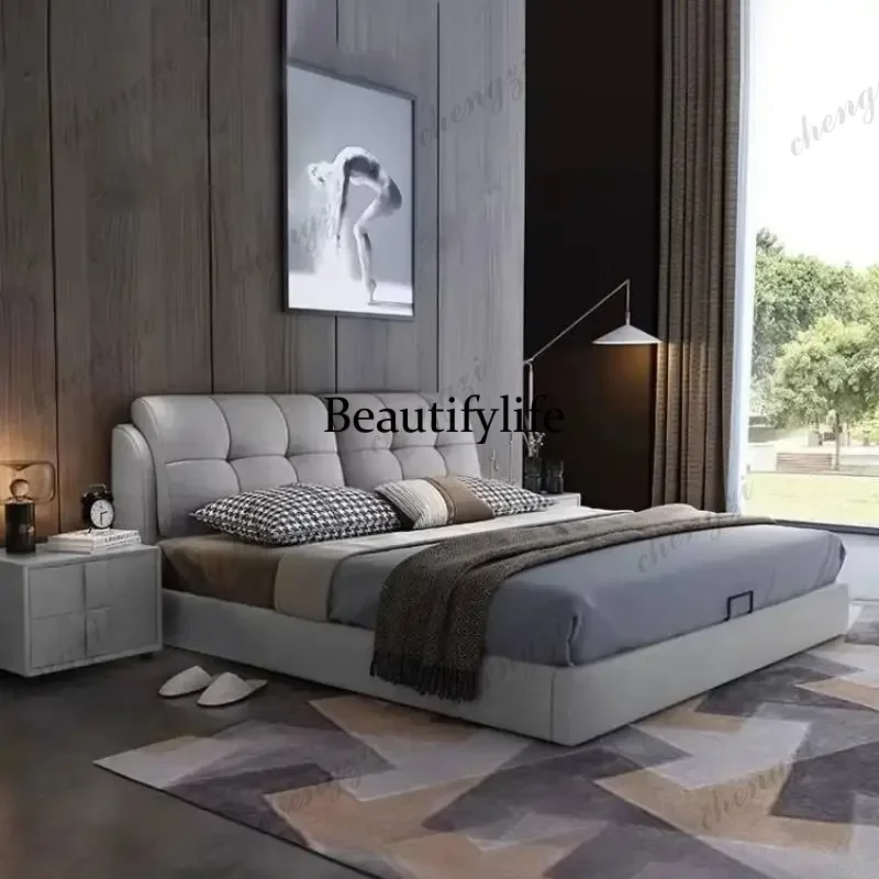 

E182 Australia Frame Double Bed Luxury Cheap Insert Storage Full Size Double Bed Loft Bedroom Adults Schlafzimmer Bett Home Furn
