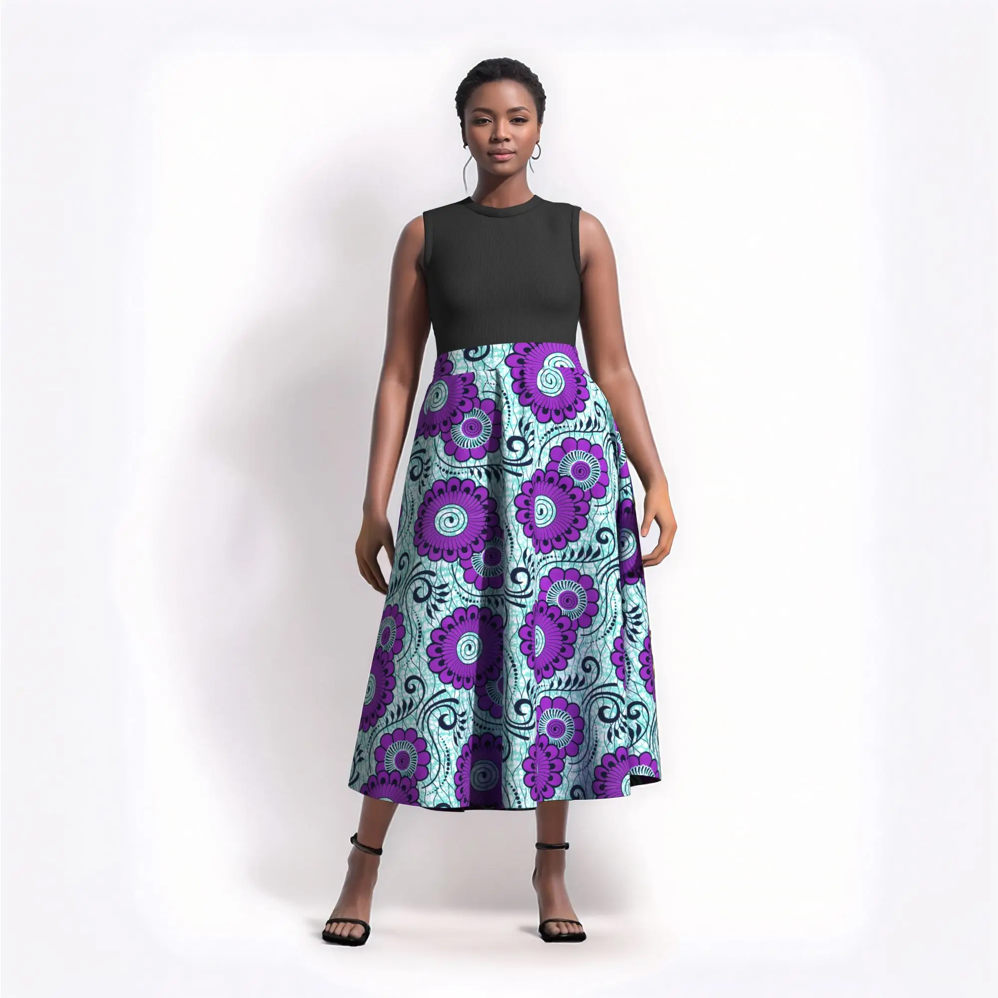 

Female Long Maxi Skirt for Women African Dashiki Print High Waist Skirt Ladies Causal Traditional Ankara Skirt WY820