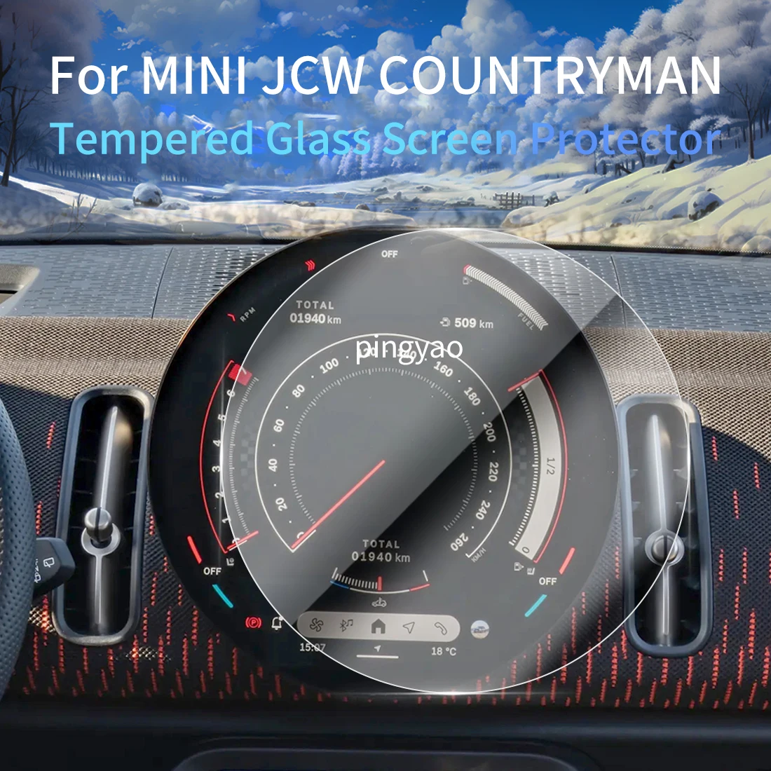 

Car Sticker Screen Protector Navigation Display Tempered Glass Protective Film Car Accessories VehicleFor24BMWMINIJCWCOUNTRYMAN