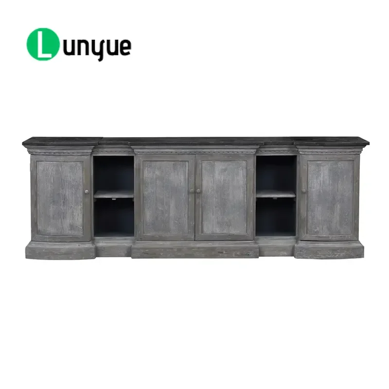 Recycled Pine Antique Sideboard Cabinet for Kitchen Living Room Furniture Storage Cupboard Locker Vintage Style Home Decor