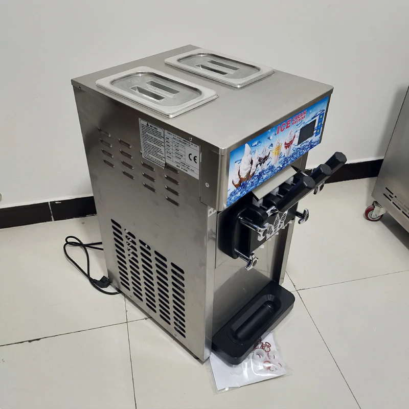 Machine à crème glacée à rouleaux René, équipement exécutif, bureau, magasin de desserts, 3 saveurs, 1200W