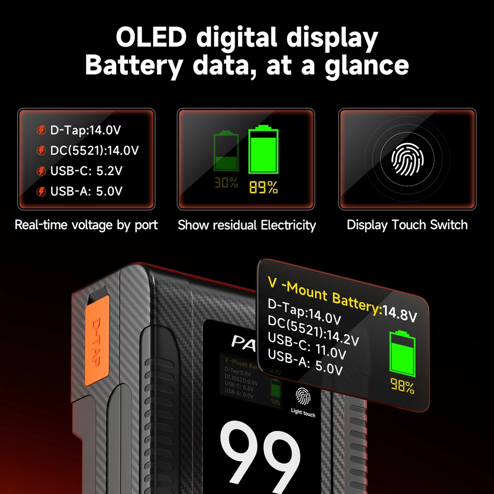 PALO BP-199 V-Mount Battery bp-99 BP 95 V Lock Camera Battery For Sony HDCAM XDCAM Camera BMPCC 6K Pro Iphone 15Pro Canon R5C
