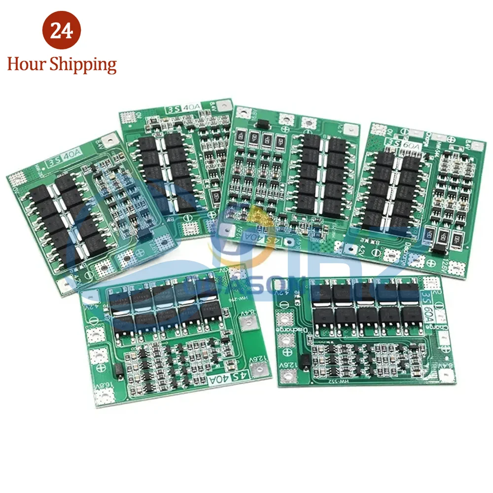 3S 4S 40A 60A Li-ion Lithium Battery Charger Protection Board 18650