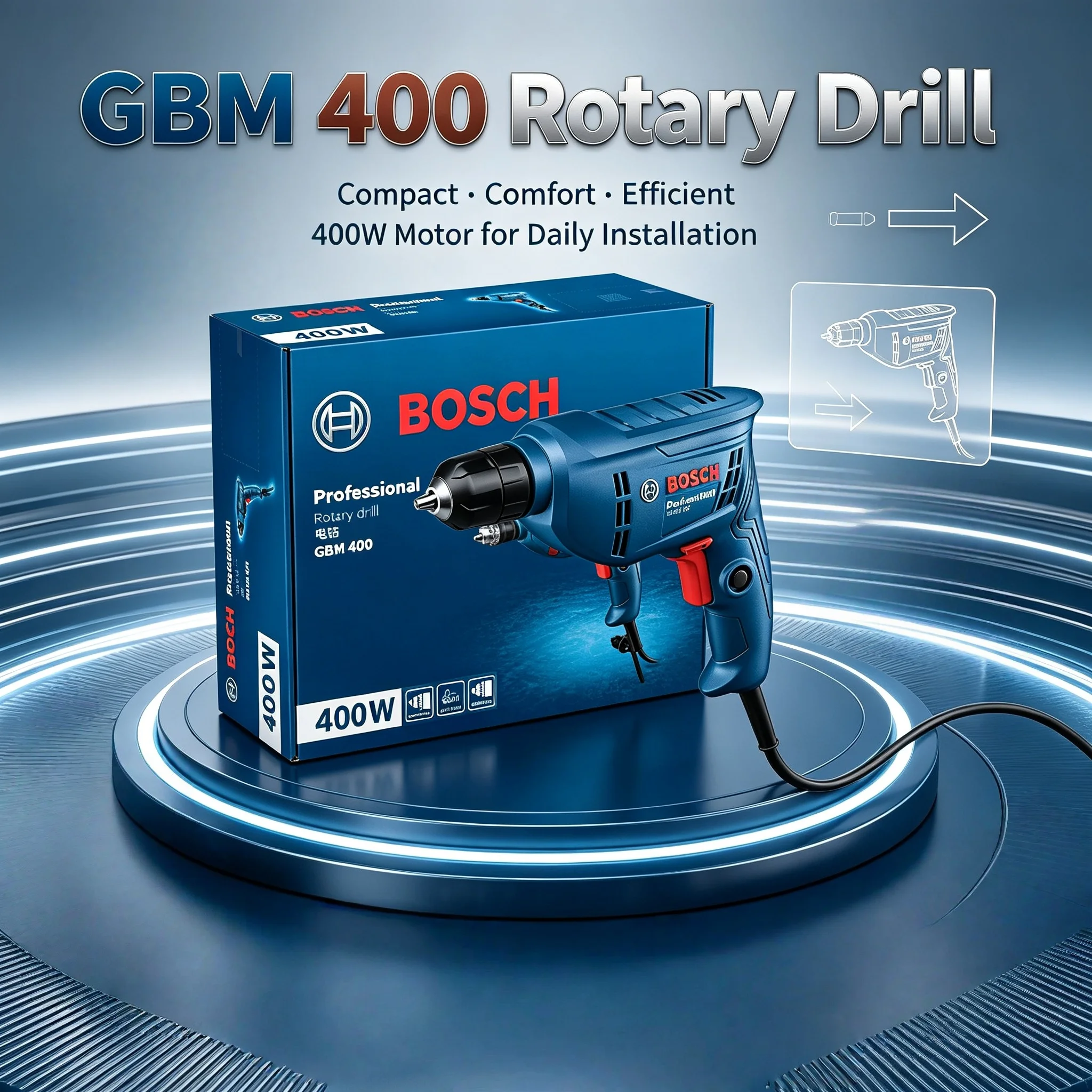 Bosch GBM400 Electric Screwdriver Household Multifunctional Electric Drill  10mm Chuck Size