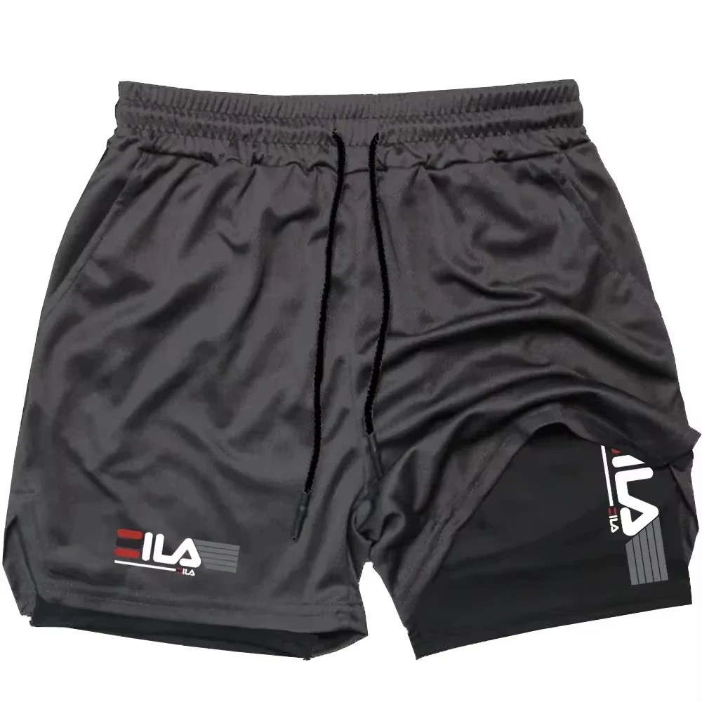 

Men's 2-in-1 Sports Shorts Breathable Casual Quick-drying Double-layer Shorts Summer Running Sportswear Bottoms