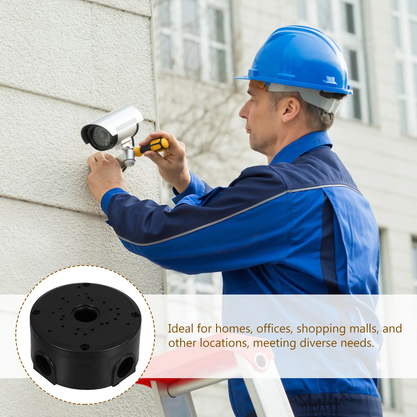 كابل الطاقة إخفاء قبة مستديرة للسقف جدار تصاعد المنزل مكتب مول كاميرات الأمن صندوق وصلات قاعدة في الهواء الطلق