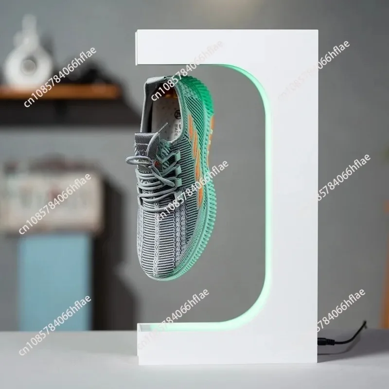 LED Magnetic Rotation Shoe Display Stand Levitation Floating Shoes Sneaker Home Decor Shoes Storage Shoes Shop Sample Showcase