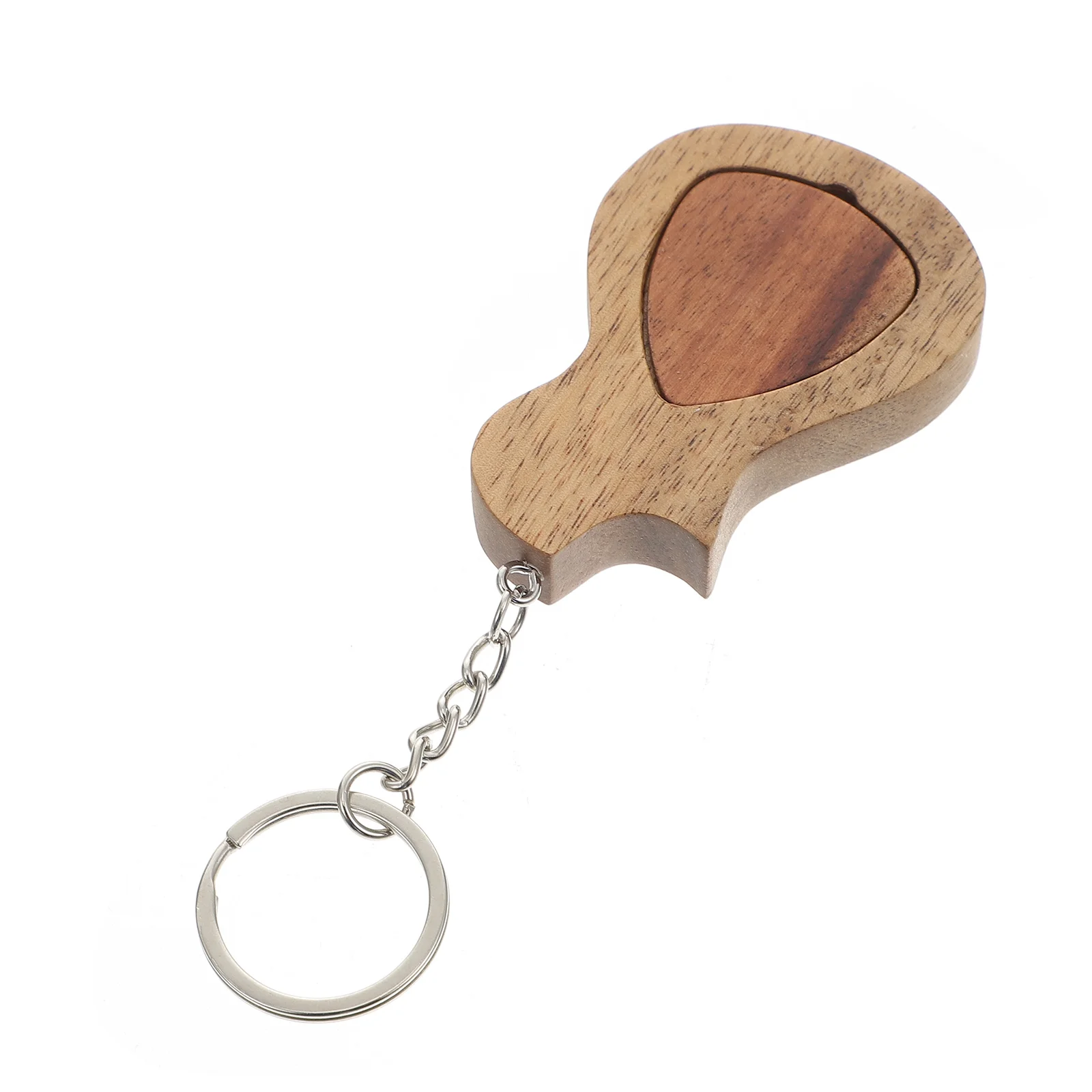

1 set Guitar Pick Keychain Wooden Magnetic Storage Case for Guitar Lover Picks Accessories Plectrum Holder Instrument Part