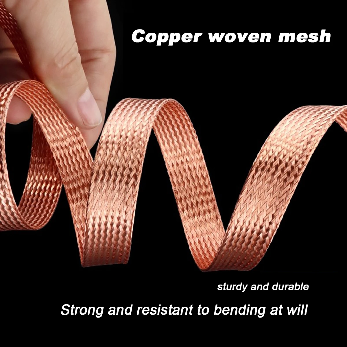 Guangluo Purple Copper Cable Shielding Mesh Encryption Type Pure Copper Braided Mesh Belt, Flattened Width Of 2-28mm