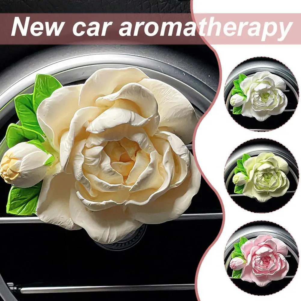 Jasmine Flower Air Outlet Aromatherapy Car Accessories Decoration Peony Flower Decoration Car Accessories