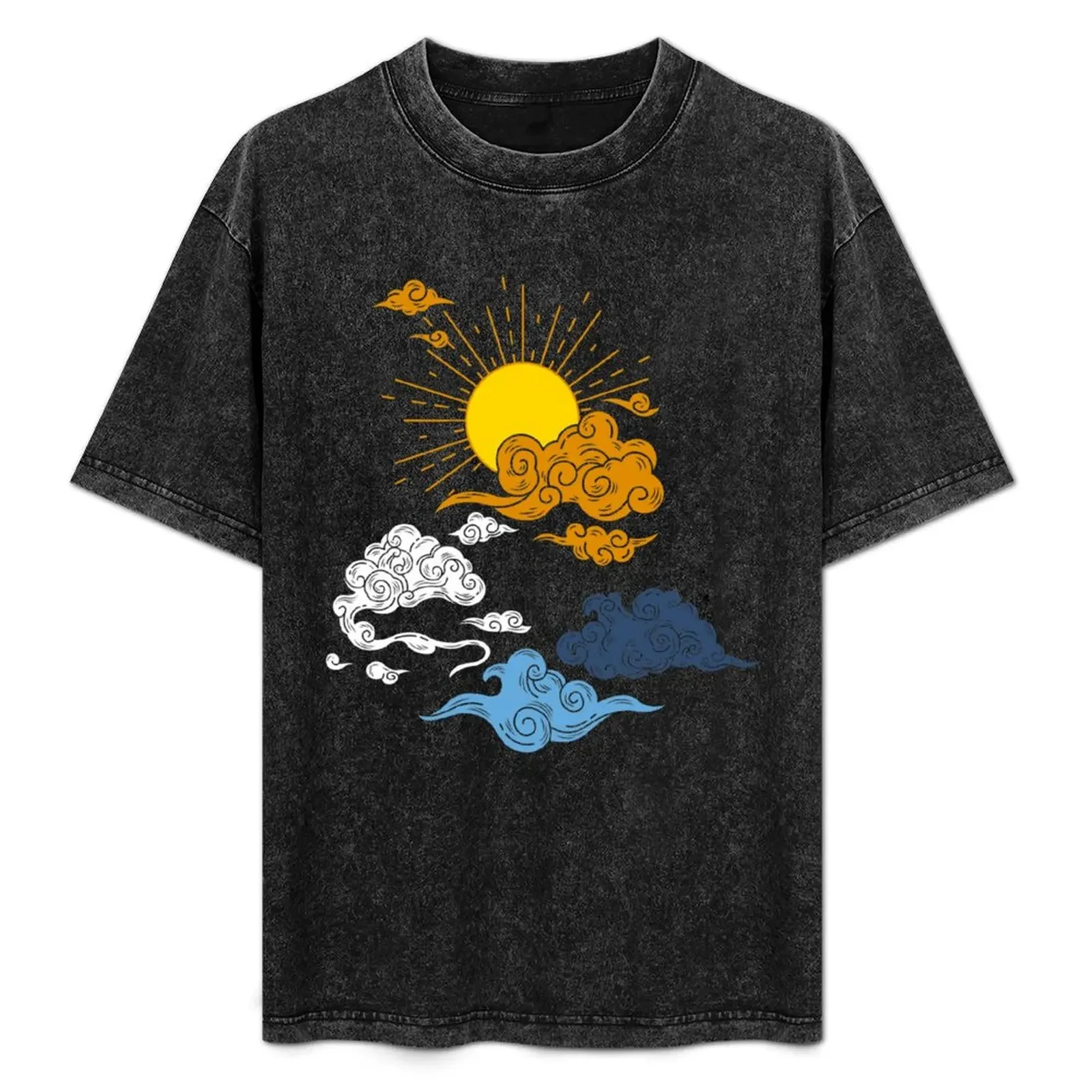 

Aro Ace Sun and Clouds. Aroace Pride T-Shirt shirts graphic tee tees blanks mens workout shirts