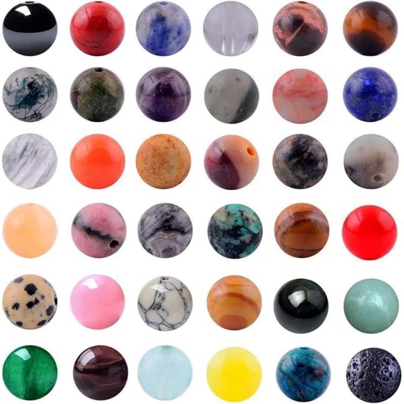 4-12mm Natural Stone Aventurine Chalcedony Quartz Amethyst Citrine Tiger Eye Sunstone Beads for DIY Jewelry Bracelet Making