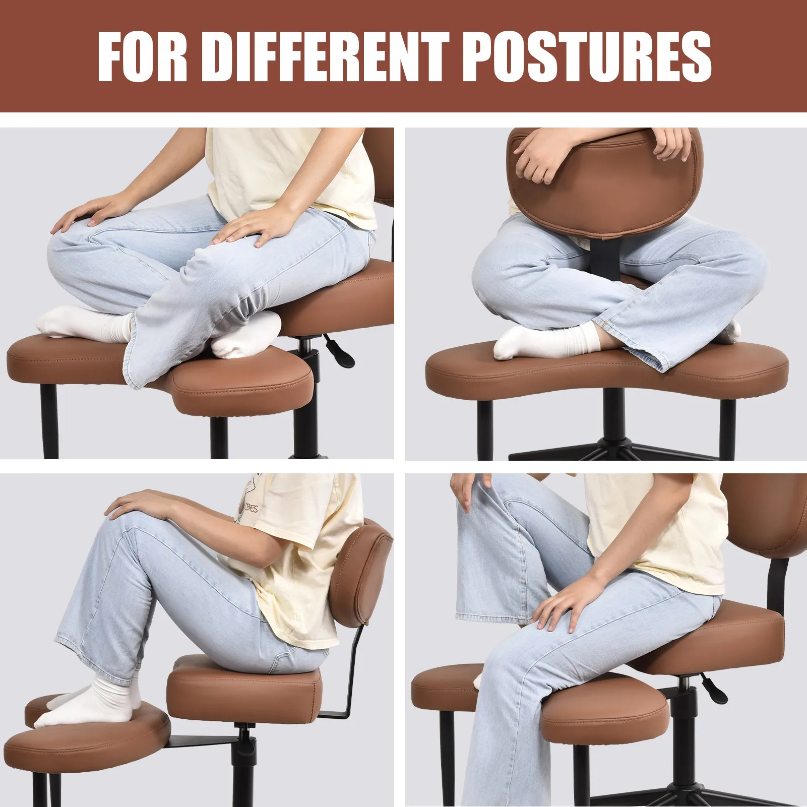 كرسي التأمل كرسي استرخاء مريح مقعد مرن متقاطع الأرجل، مسند ساق قابل لضبط الارتفاع لمقعدات التململ