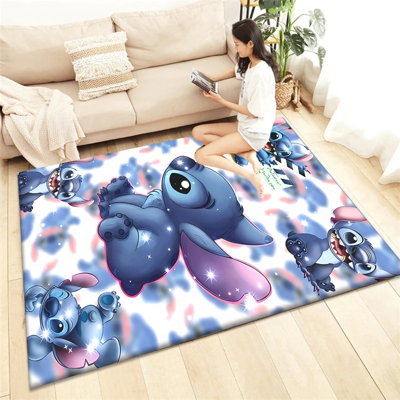 Stitch Cartoon Carpet Rug for Living Room Bedroom Decoration Picnic Camp Kitchen Carpet Crawling Carpet Decoration