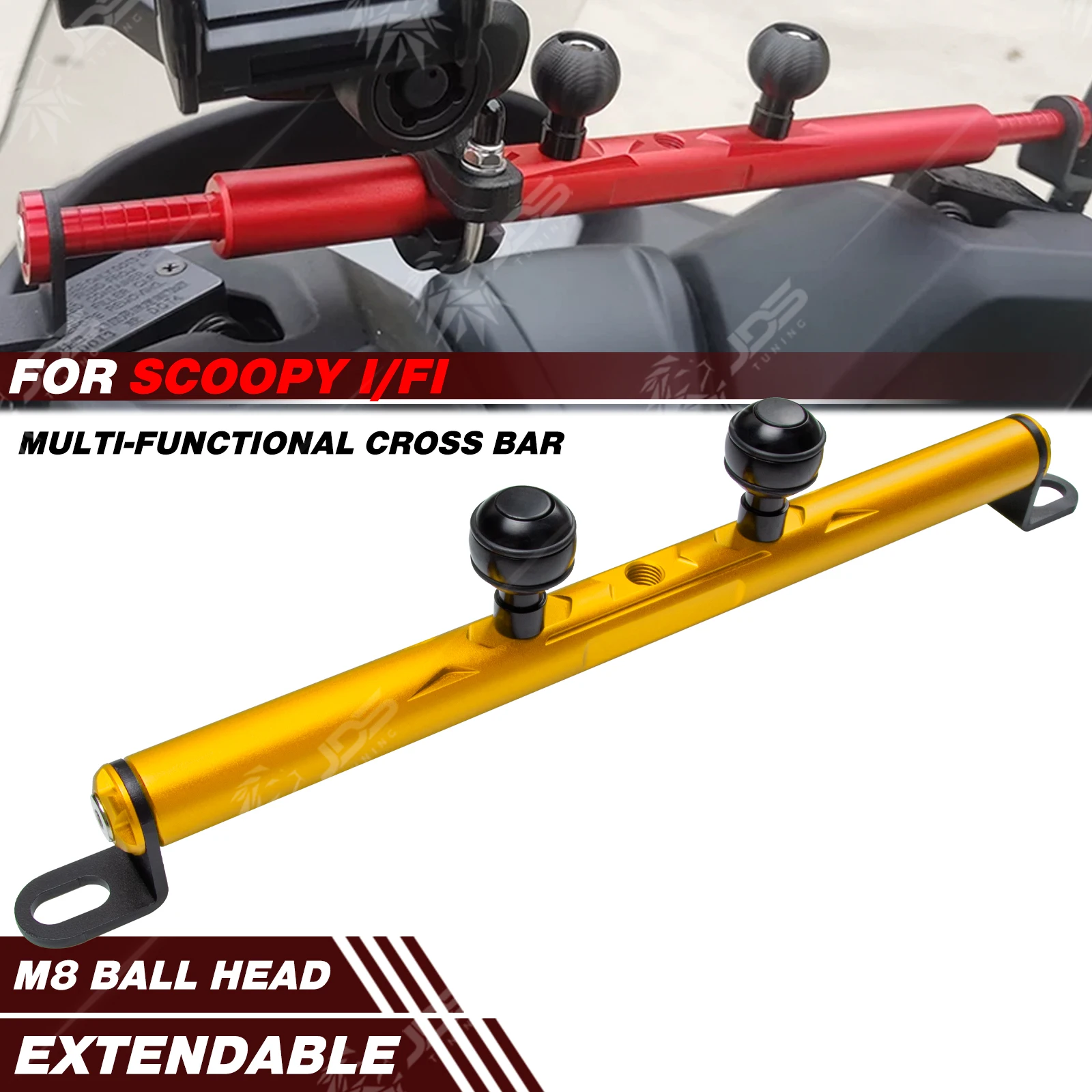 

JDSTUNING For HONDA SCOOPY I/FI Crossbar Balance Beam Multifunction Bar Phone Holder Bracket Accessories Parts