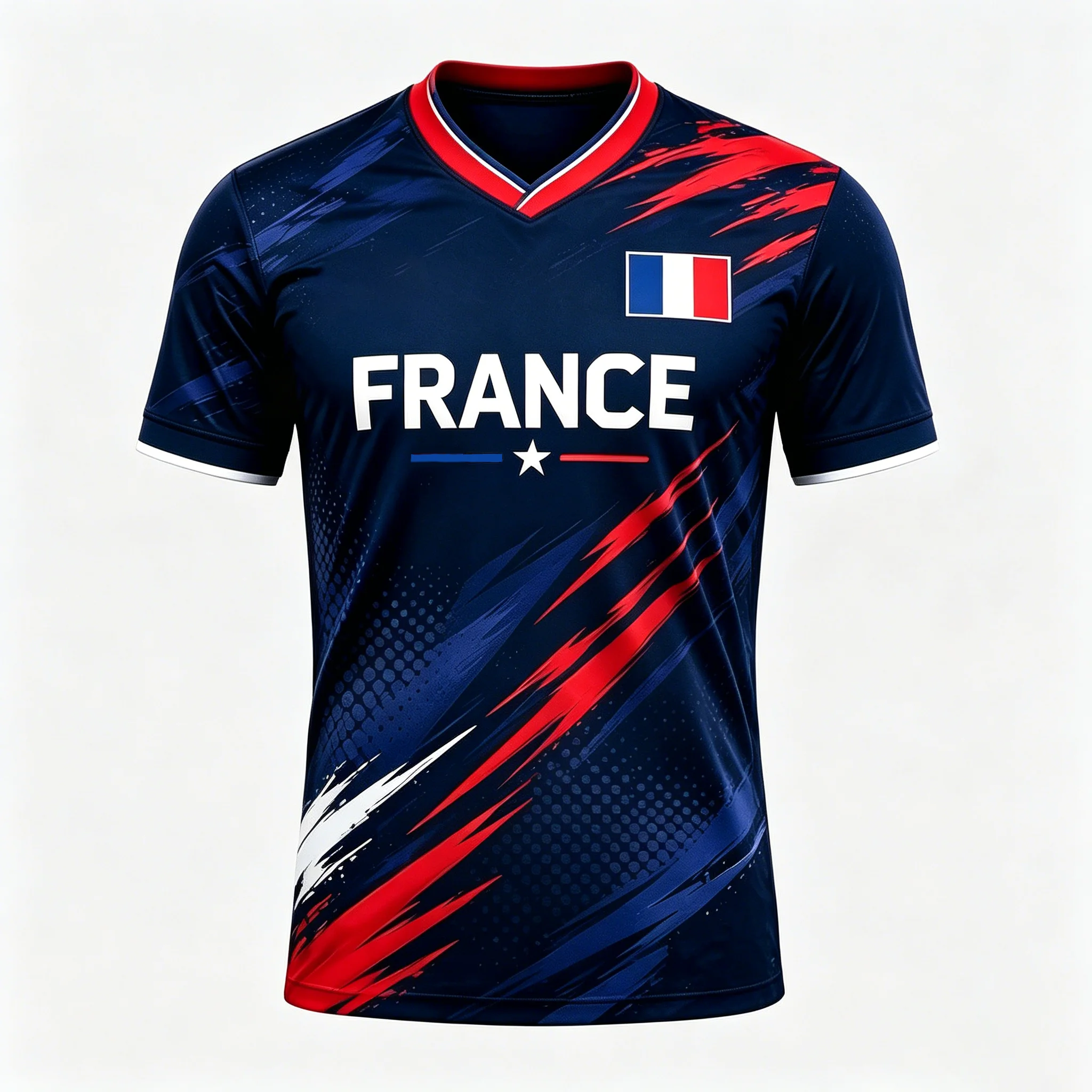 2026 Men Women France Football Jersey With Flag Print, Breathable Quick Dry Sports T-Shirt, Casual Training Soccer Uniform