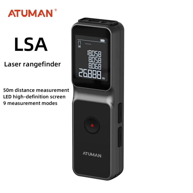 

Лазерный измеритель ATuMan LSA, диапазон 50 м, 9-функциональное цифровое измерительное устройство, миллиметрическая точность, измерение угла пифагора Арены