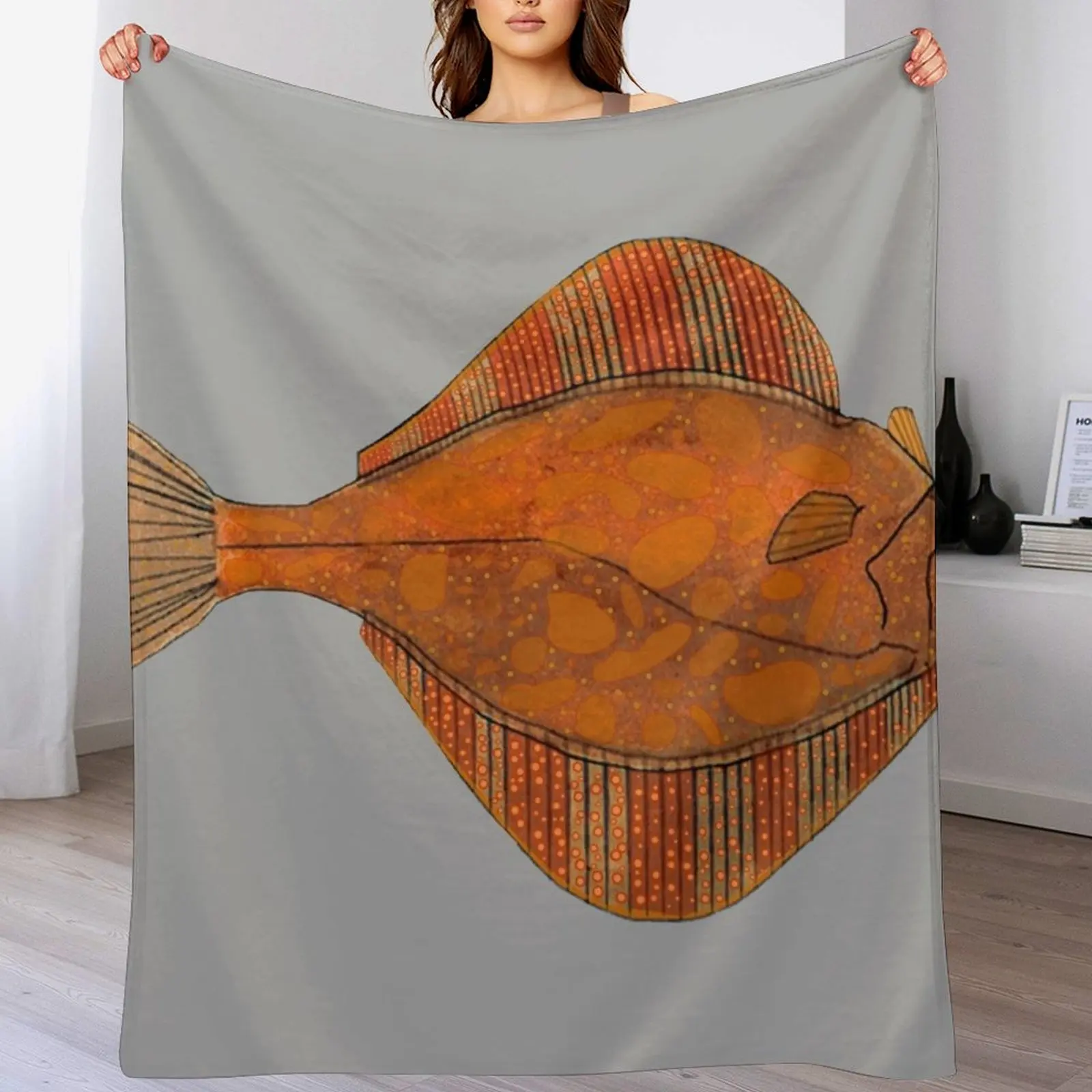 

Orange Bubble Starry Flounder Throw Blanket Long Lasting Soft Plush Blanket for Daily Use