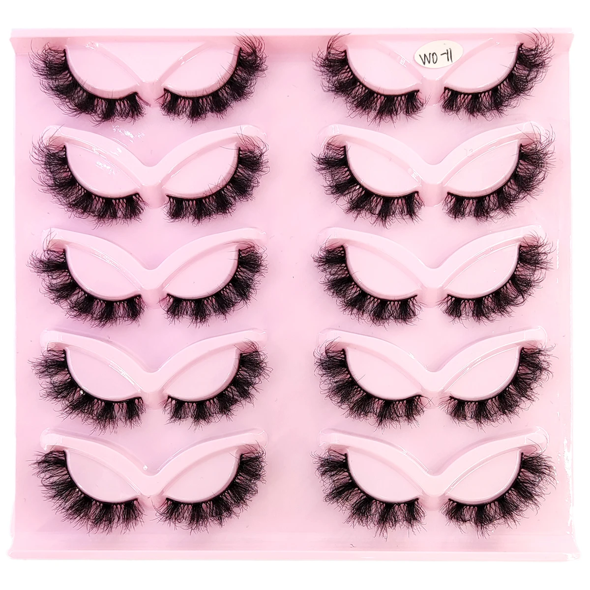 10 Paar natürliche russische gestreifte Wimpern, flauschige künstliche Nerzwimpern, 3D-falsche Wimpern, voluminöse, gekräuselte falsche Wimpern