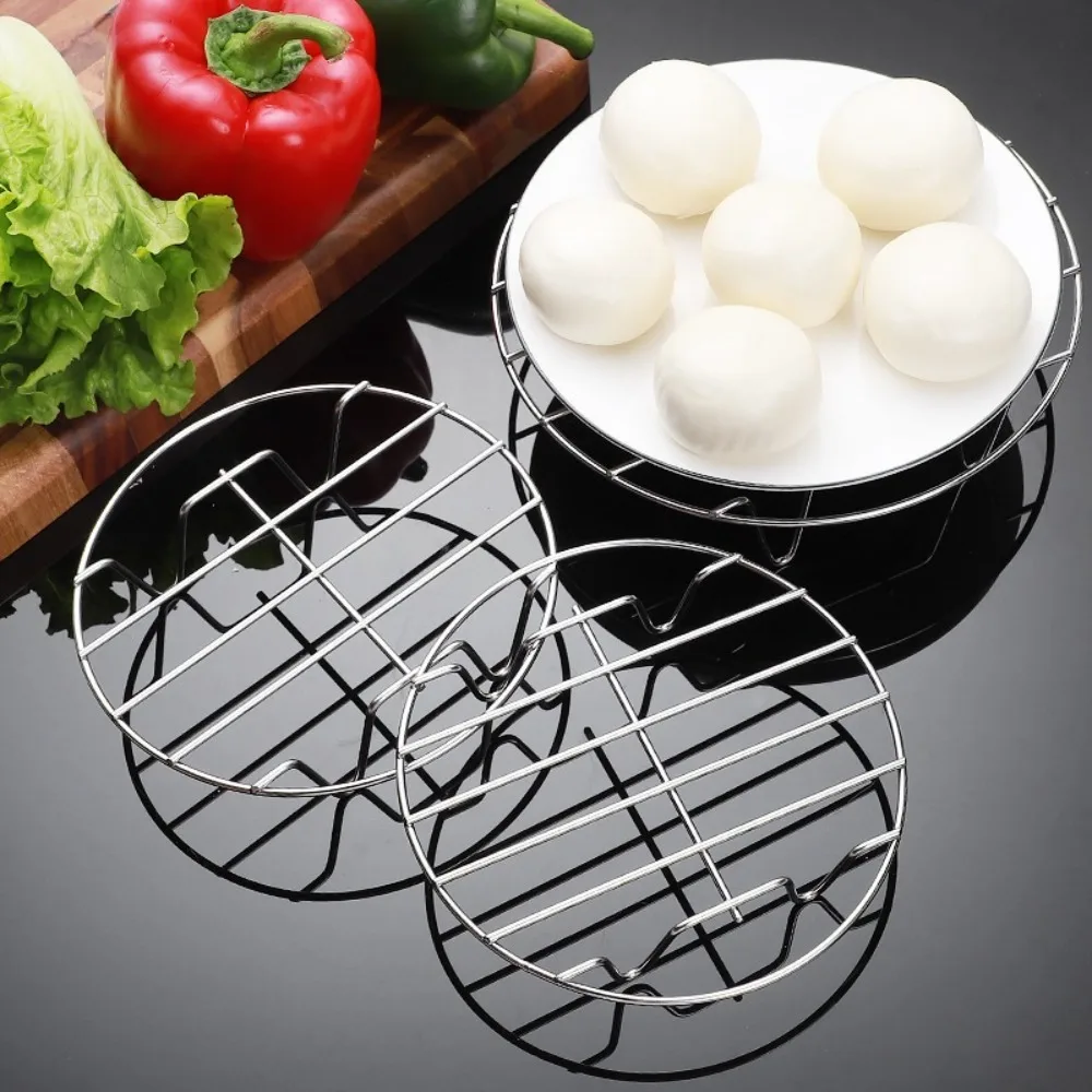 Durable 19cm Air Fryer Baking Rack Stainless Steel Round Steamer Rack Cooking Baking Pot Stand for Cosori Gourmia Foodi