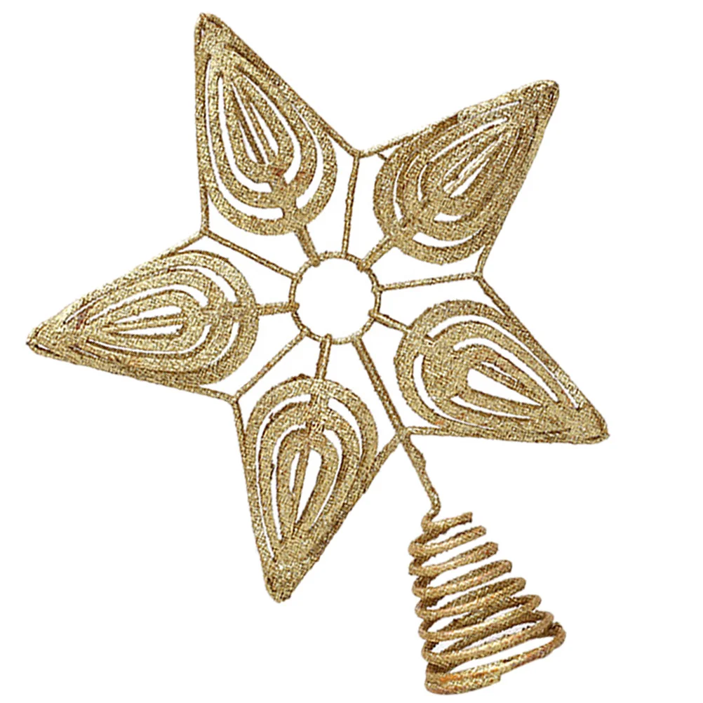 

1Pcs Xmas Tree Star Topper Iron Wire Five-Pointed Star Ornament Christmas Tree Decor Party Prop Decoration