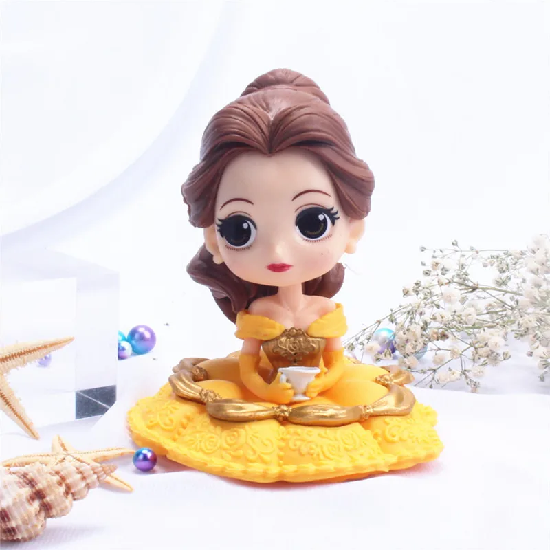 8-12cm Anime Cartoon Princess Mermaid Beauty Cake Decoration Dolls PVC Q Version Figure Toys