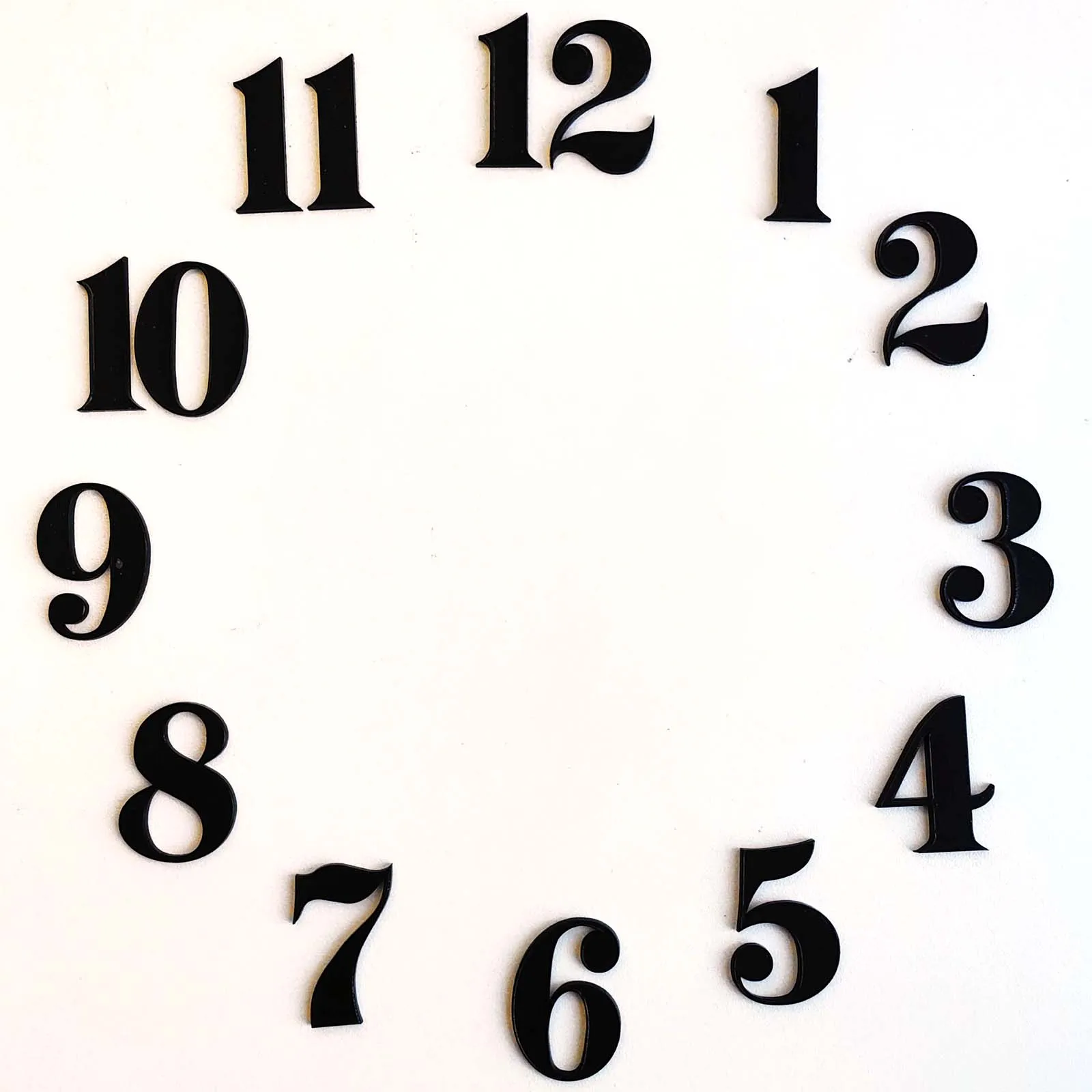 Vintage European 3D Acrylic Clock Digits Mirror Self‑Adhesive DIY Wall Clock Black Gold Silver Home Handmade Replacement Parts
