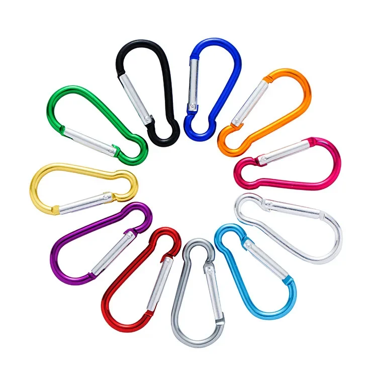 1-10PCS Aluminum Carabiner Key Chain Clip Survival Climbing Button Carabiner Camping Hiking Hook Safety Buckle Keychain