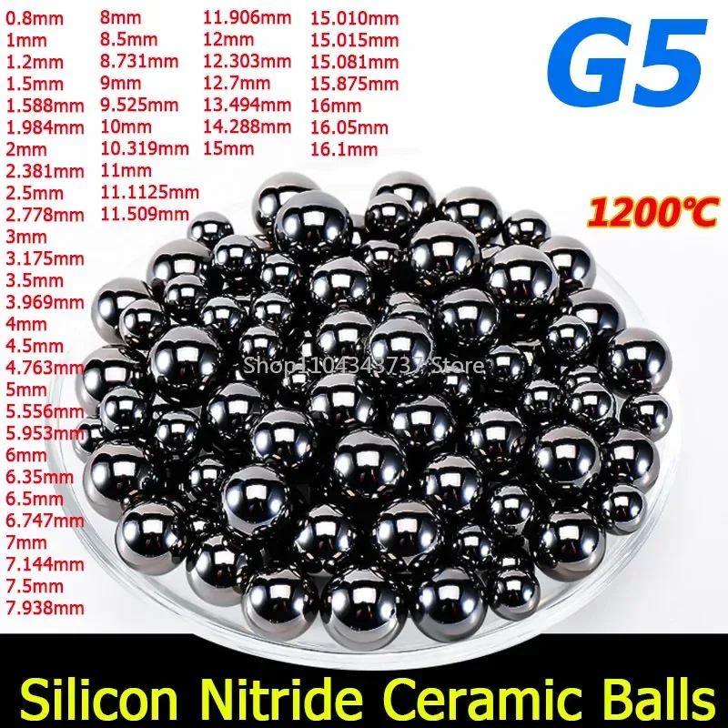 1-50pcs Silicon Nitride Si3N4 Ceramic Bearing Balls G5 Diameter 0.8/1/1.2/1.5/1.588/2/2.381/2.5/2.778/3/3.175/3.5/4/4.5~16.1mm