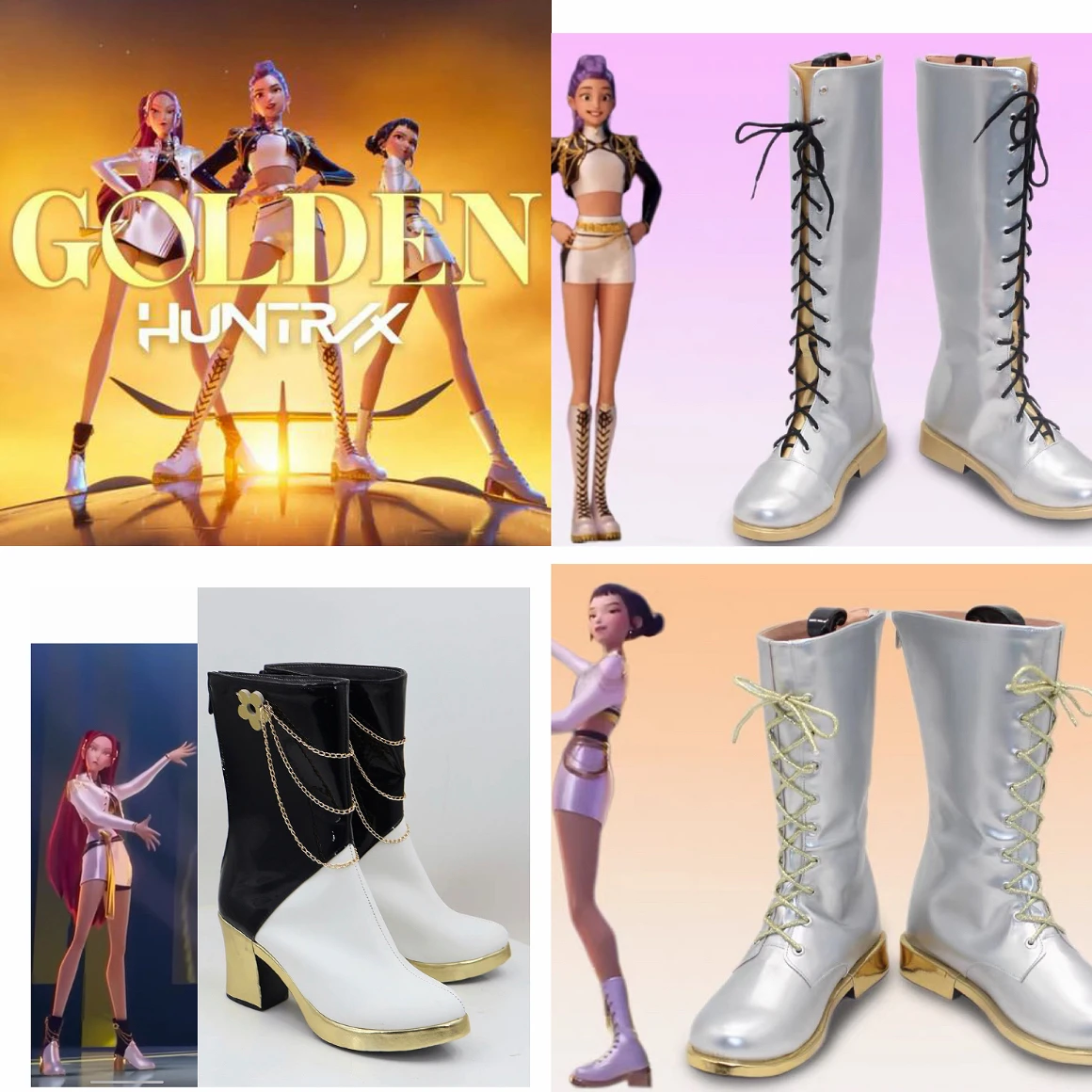 أحذية Kpop Demon Zoey Rumi التأثيرية أحذية الصيادين ميرا أحذية شديدة التحمل Y2K سايبر ميتافيرس القوطية أحذية أداء المسرح المستقبلي