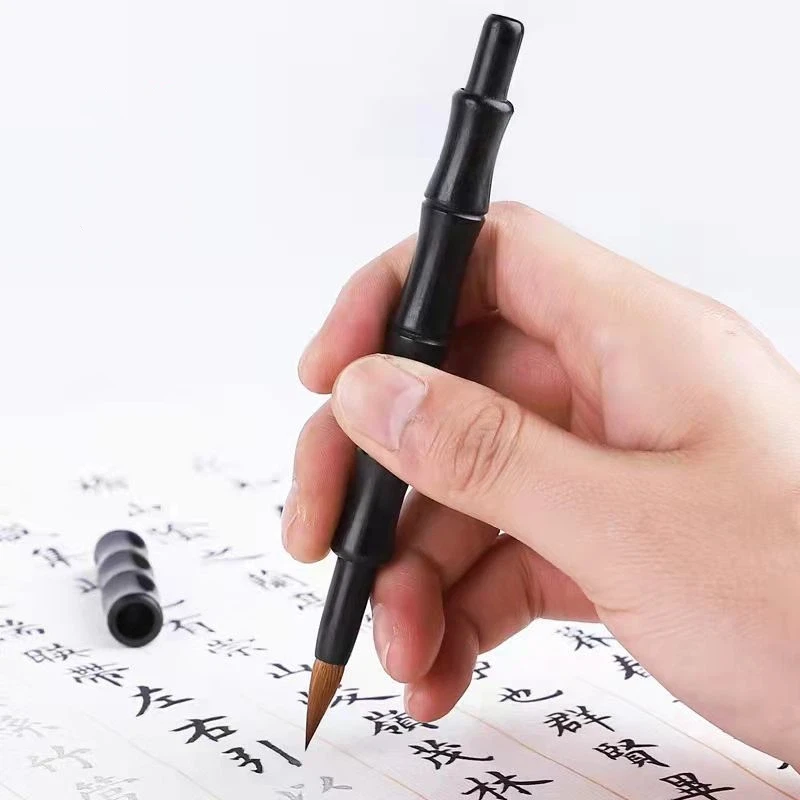 Portable Chinese Calligraphy Painting Brush Rabbit Mixed Hair Small Regular Scipt Copying Scriptures Caligrafia Writing Brush