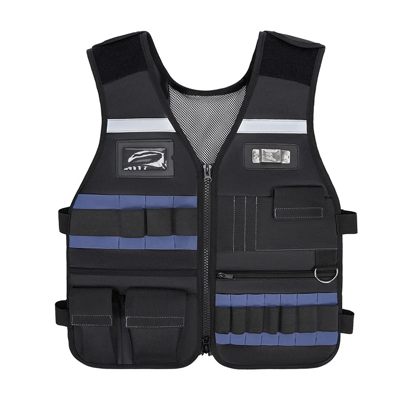 Custom Logo Multipocket Tool Vest For Electrician Outdoor Work Personalized Work Vest With Multiple Pockets For Tools Gear