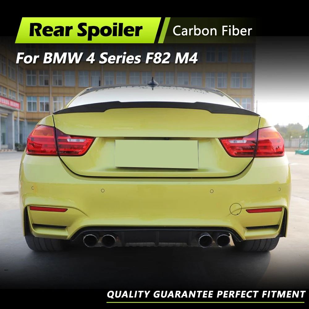 

Спойлер багажника автомобиля для BMW 4 серии F82 M4 Coupe 2014-2020, задний спойлер багажника из углеродного волокна, глянцевый черный спойлер багажника